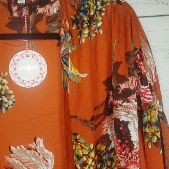 NWT Umgee Boho Bell Sleeve Kimono - Picture 6 of 8